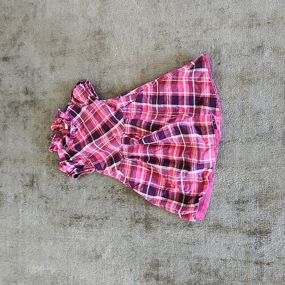 Janie and Jack toddlers dress size 3 Checkered pattern in pink
